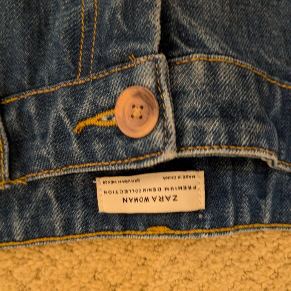 Zara Embelleshed Premiium Cropped Wide Leg Denim - Picture 4 of 5